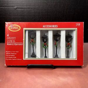 Dickens Collectables Accessories 4 Lighted Christmas Street Lamps Vtg Works #1